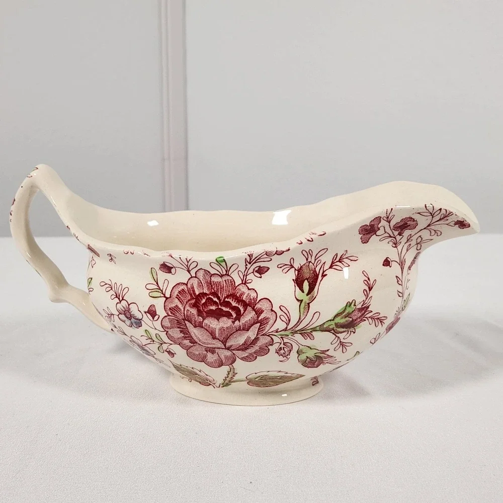 VTG‎ c. 1930s Rose Chintz Johnson Bros. Gravy Boat no Underplate 8
